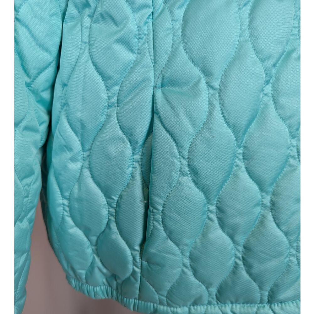Gerry Puffer Jacket Blue Green Seafoam with Gray Trim Size XL Womens Quilted - Picture 14 of 16